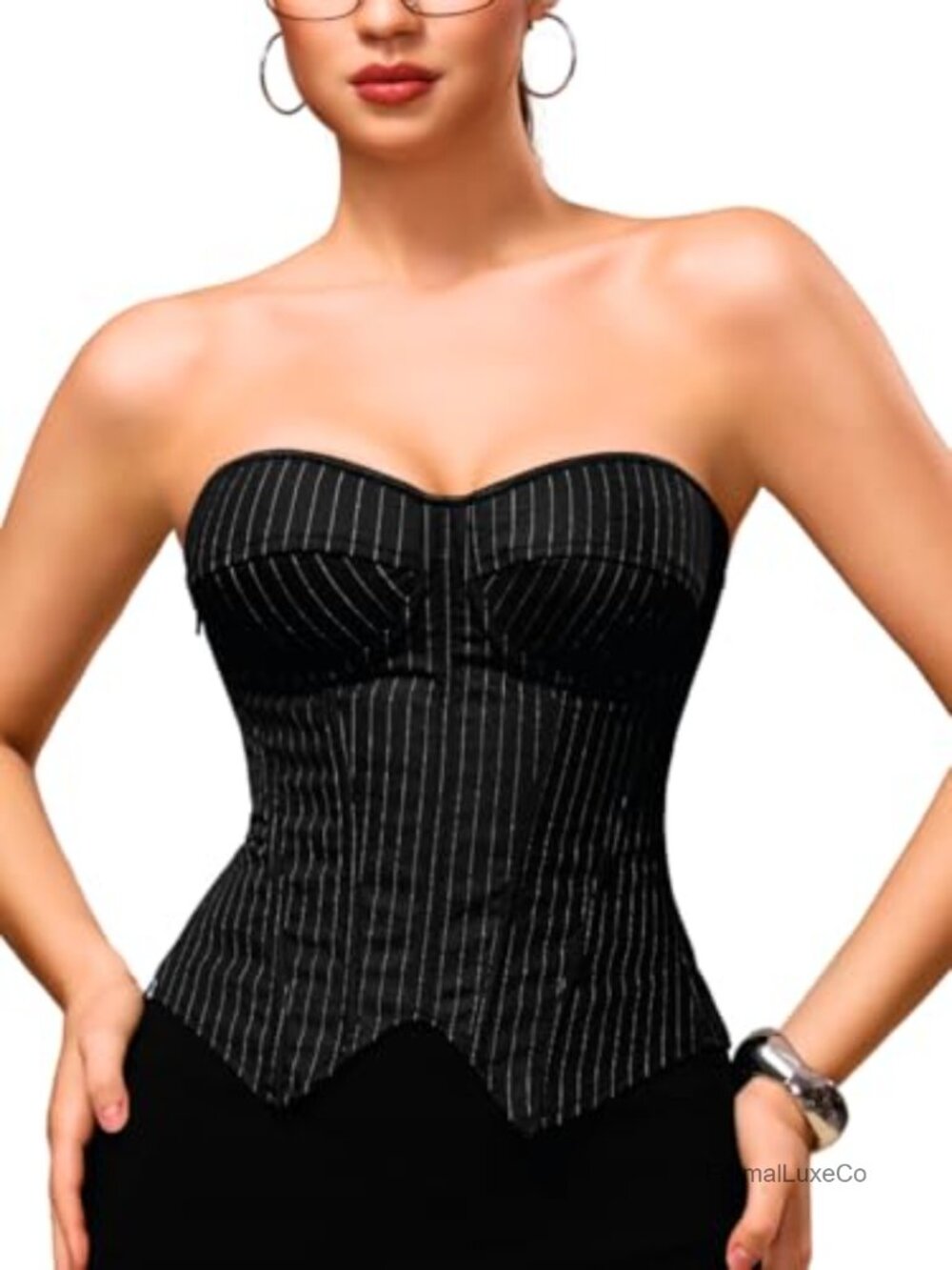 Women's Zipper Corset Top Underwire Lace Up Overbust Bustier
